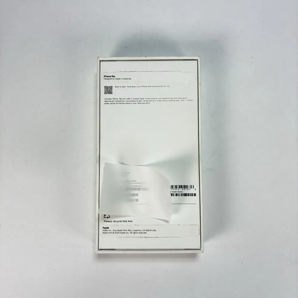 Apple A3212 iPhone 16e White 128GB - Empty Box ONLY